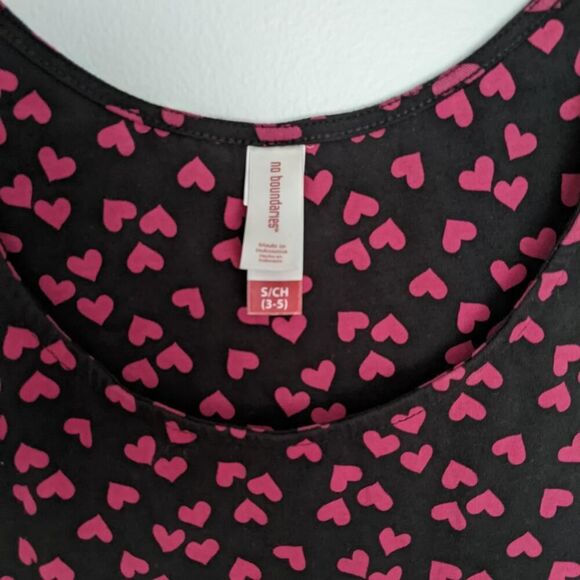 Black skater dress with pink hearts - Picture 3 of 3